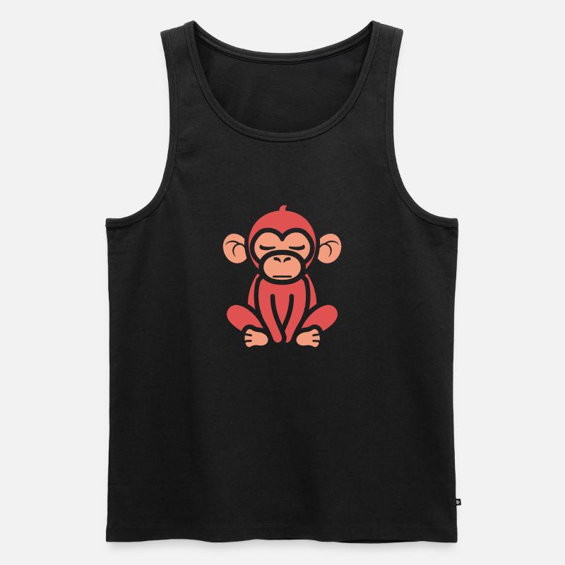 Pavian-Affe - Männer Premium Bio Tank Top - Schwarz