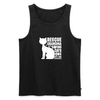 Cadeaux de grand-mère chat - Débardeur bio Premium Homme - noir - Devant - Michal (187cm)