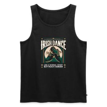 Fier de la danse irlandaise - Débardeur bio Premium Homme - noir - Devant - AI Model Male 178 light (178cm)