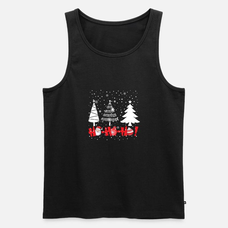 Hohoho-Weihnachtsbäume - Männer Premium Bio Tank Top - Schwarz
