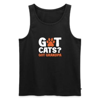 Cat Grandpa Gifts - Männer Premium Bio Tank Top - Schwarz - Vorne - Michal (187cm)