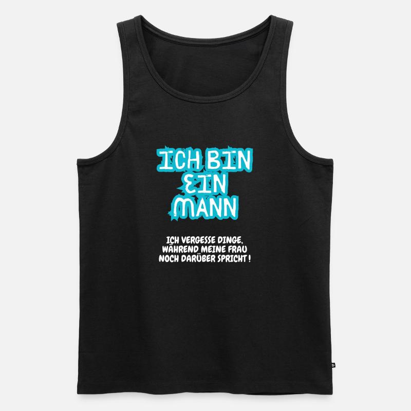 ICH BIN EIN MANN - Männer Premium Bio Tank Top - Schwarz