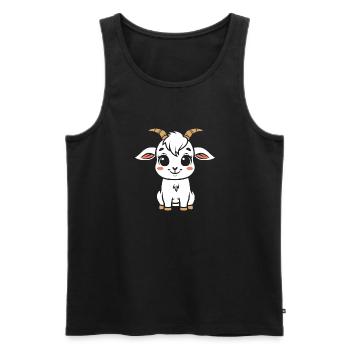 He-goat - Men's Premium Organic Tank Top - black - Front - AI Model Male 178 light (178cm)