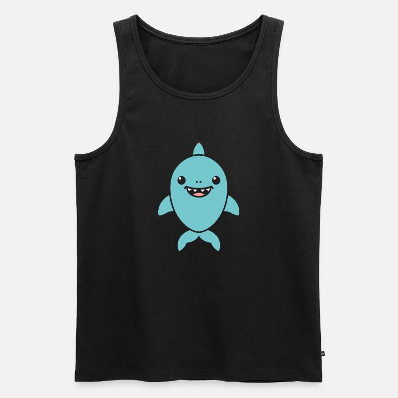 Hai - Männer Premium Bio Tank Top - Schwarz