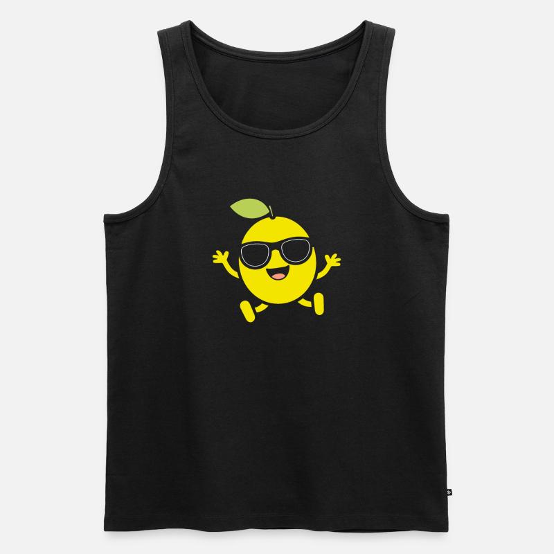 Zitrone - Männer Premium Bio Tank Top - Schwarz