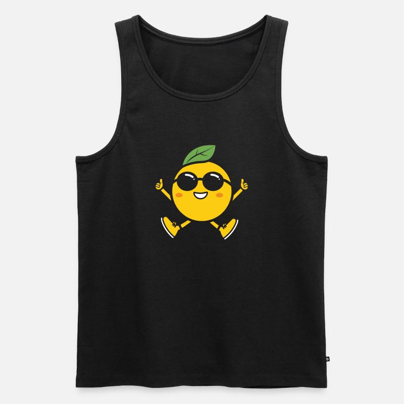 Zitrone - Männer Premium Bio Tank Top - Schwarz