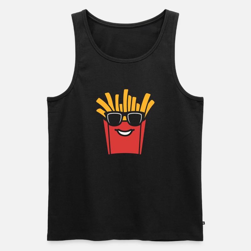 Pommes frites - Männer Premium Bio Tank Top - Schwarz
