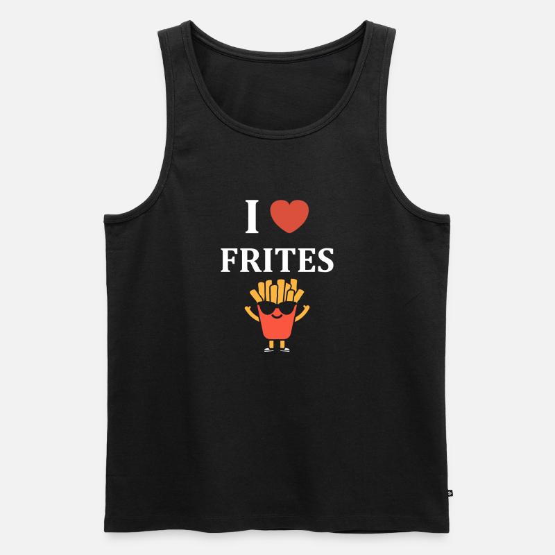 Pommes frites - Männer Premium Bio Tank Top - Schwarz