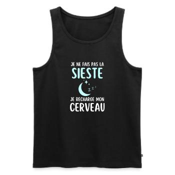 Humour sieste dormeur dormeuse - Débardeur bio Premium Homme - noir - Devant - Michal (187cm)