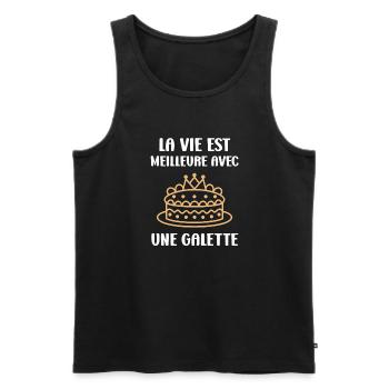 Galette - Débardeur bio Premium Homme - noir - Devant - AI Model Male 178 light (178cm)
