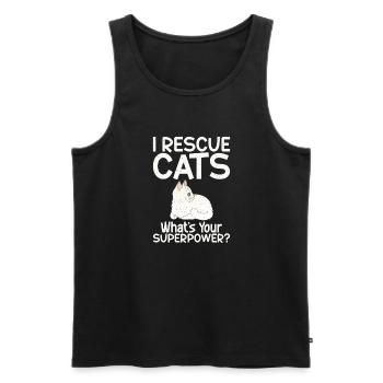 Cadeaux de sauvetage de chat - Débardeur bio Premium Homme - noir - Devant - Michal (187cm)