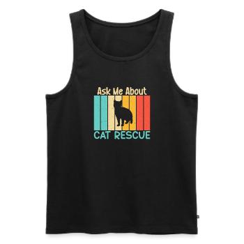 Cadeaux de sauvetage de chat - Débardeur bio Premium Homme - noir - Devant - Michal (187cm)