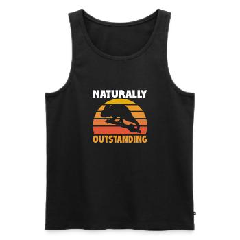 Chameleon Gifts - Männer Premium Bio Tank Top - Schwarz - Vorne - Michal (187cm)