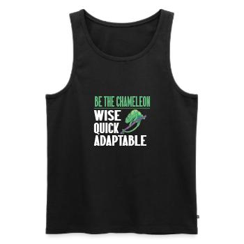 Chameleon Gifts - Männer Premium Bio Tank Top - Schwarz - Vorne - AI Model Male 178 light (178cm)
