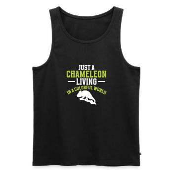 Chameleon Gifts - Men's Premium Organic Tank Top - black - Front - AI Model Male 178 light (178cm)