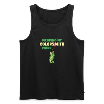 Chameleon Gifts - Men's Premium Organic Tank Top - black - Front - AI Model Male 178 light (178cm)