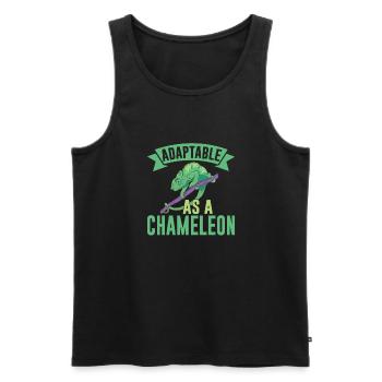 Cadeaux Caméléon - Débardeur bio Premium Homme - noir - Devant - AI Model Male 178 light (178cm)