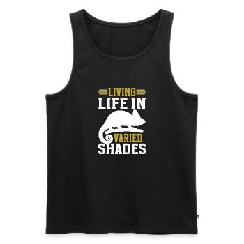 Chameleon Gifts - Men's Premium Organic Tank Top - black - Front - AI Model Male 178 light (178cm)