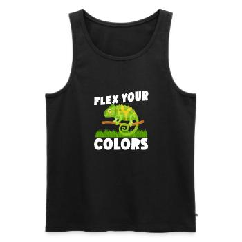 Chameleon Gifts - Men's Premium Organic Tank Top - black - Front - AI Model Male 178 light (178cm)