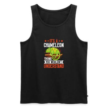 Chameleon Gifts - Männer Premium Bio Tank Top - Schwarz - Vorne - AI Model Male 178 light (178cm)