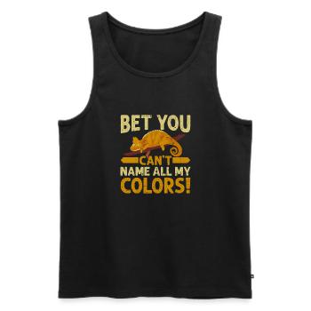 Chameleon Gifts - Männer Premium Bio Tank Top - Schwarz - Vorne - AI Model Male 178 light (178cm)
