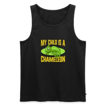 Chameleon Gifts - Männer Premium Bio Tank Top - Schwarz - Vorne - Michal (187cm)