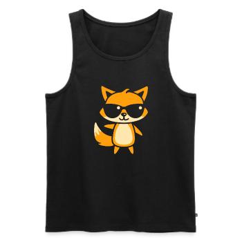 Fuchs 18 - Männer Premium Bio Tank Top - Schwarz - Vorne - Michal (187cm)