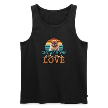 Chow Chow Gifts - Männer Premium Bio Tank Top - Schwarz - Vorne - Michal (187cm)