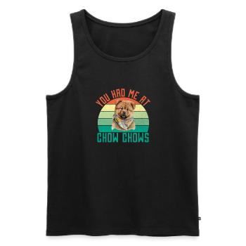 Chow Chow Gifts - Männer Premium Bio Tank Top - Schwarz - Vorne - AI Model Male 178 light (178cm)