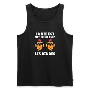 Dinde - Débardeur bio Premium Homme - noir - Devant - Michal (187cm)