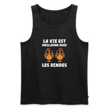 Dinde - Débardeur bio Premium Homme - noir - Devant - Michal (187cm)