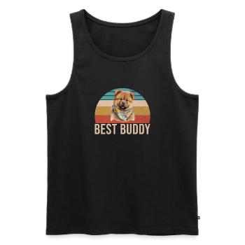 Chow Chow Gifts - Men's Premium Organic Tank Top - black - Front - Michal (187cm)