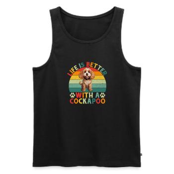 Cadeaux Cockapoo - Débardeur bio Premium Homme - noir - Devant - Michal (187cm)
