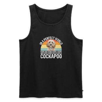 Cadeaux Cockapoo - Débardeur bio Premium Homme - noir - Devant - Michal (187cm)