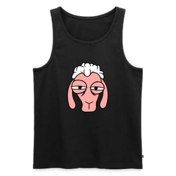 Sheep Skeptical Critical Look Face Head Cool - Men's Premium Organic Tank Top - black - Front - Michal (187cm)