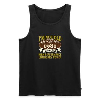 44 Year Old I'm Not Old I'm A Classic 1981 44th - Men's Premium Organic Tank Top - black - Front - Michal (187cm)