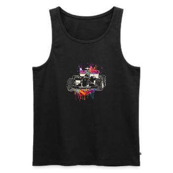 Grand Prix Voiture de Course Automobile Pilote - Débardeur bio Premium Homme - noir - Devant - Michal (187cm)