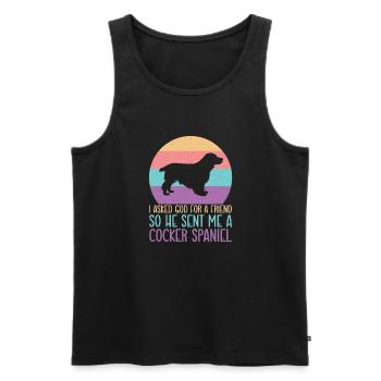 Cocker Spaniel Gifts - Männer Premium Bio Tank Top - Schwarz - Vorne - Michal (187cm)