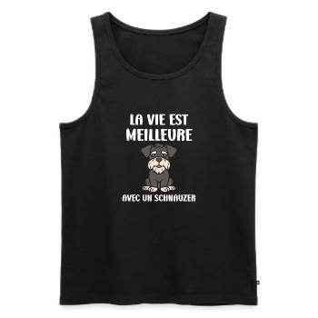 Schnauzer - Männer Premium Bio Tank Top - Schwarz - Vorne - AI Model Male 178 light (178cm)