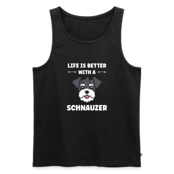 Schnauzer - Männer Premium Bio Tank Top - Schwarz - Vorne - AI Model Male 178 light (178cm)
