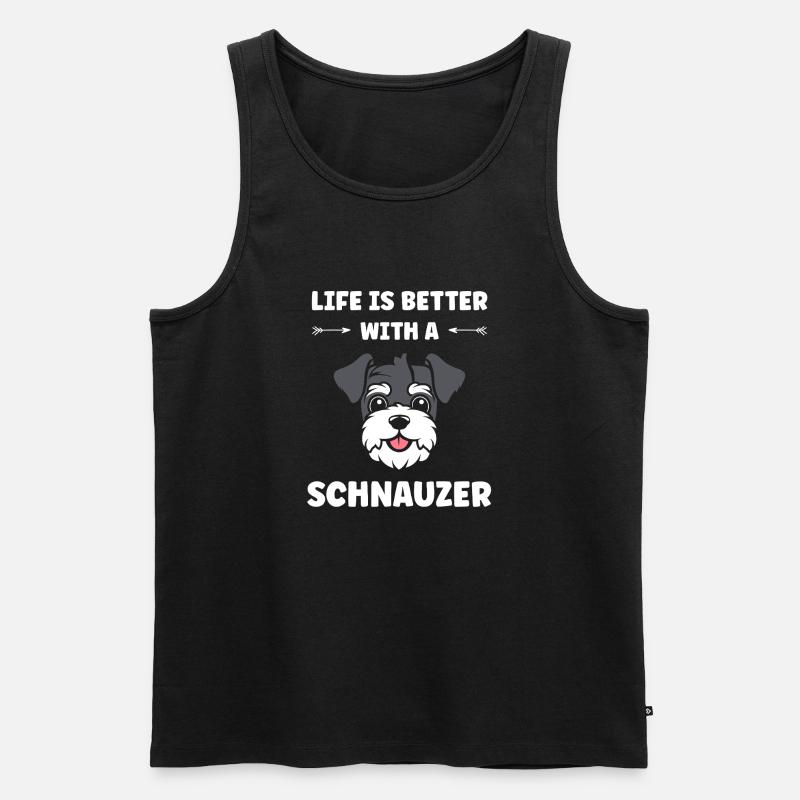 Schnauzer - Männer Premium Bio Tank Top - Schwarz