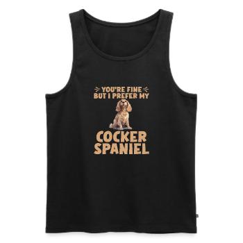 Cadeaux Cocker Spaniel - Débardeur bio Premium Homme - noir - Devant - AI Model Male 178 light (178cm)