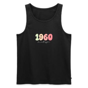 1960 Anniversaire Année de naissance - Débardeur bio Premium Homme - noir - Devant - Michal (187cm)