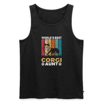 Corgi Gifts for Corgi Lovers - Men's Premium Organic Tank Top - black - Front - AI Model Male 178 light (178cm)