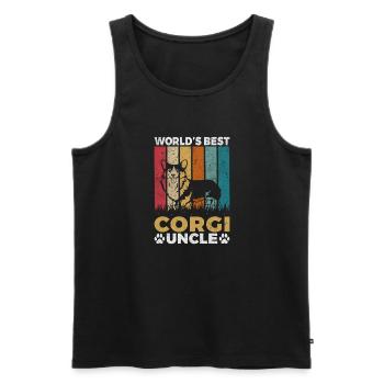 Corgi Gifts for Corgi Lovers - Men's Premium Organic Tank Top - black - Front - AI Model Male 178 light (178cm)