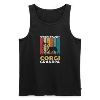 Cadeaux de corgi pour les amateurs de corgi - Débardeur bio Premium Homme - noir - Devant - Michal (187cm)