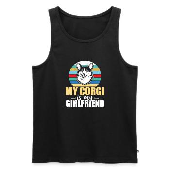 Cadeaux de corgi pour les amateurs de corgi - Débardeur bio Premium Homme - noir - Devant - Michal (187cm)