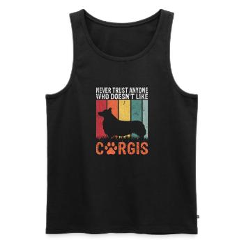 Corgi Gifts for Corgi Lovers - Men's Premium Organic Tank Top - black - Front - Michal (187cm)