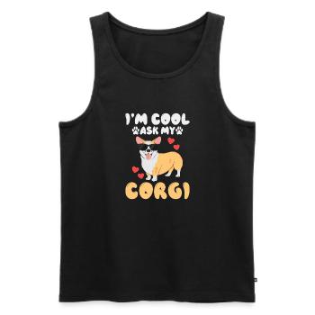 Corgi Gifts for Corgi Lovers - Men's Premium Organic Tank Top - black - Front - AI Model Male 178 light (178cm)