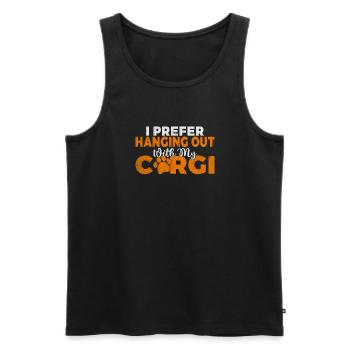 Cadeaux de corgi pour les amateurs de corgi - Débardeur bio Premium Homme - noir - Devant - Michal (187cm)